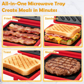 AHJ Microwave Sandwich Maker crispy-bread highlights the golden crust with even browning.