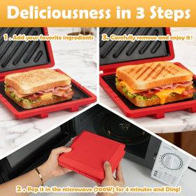 AHJ Microwave Sandwich Maker removable-coating ensures easy cleaning and hassle-free maintenance.