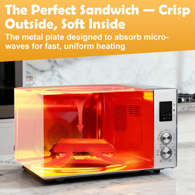 AHJ Microwave Sandwich Maker silicone-handle provides safe grip while handling hot sandwiches.