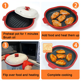 AHJ non-stick coating prevents sticking for easy cleanup after cooking.