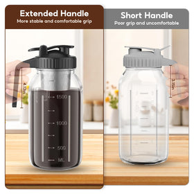 AHOMSEL ergonomic handle enables comfortable, spill-free pours.