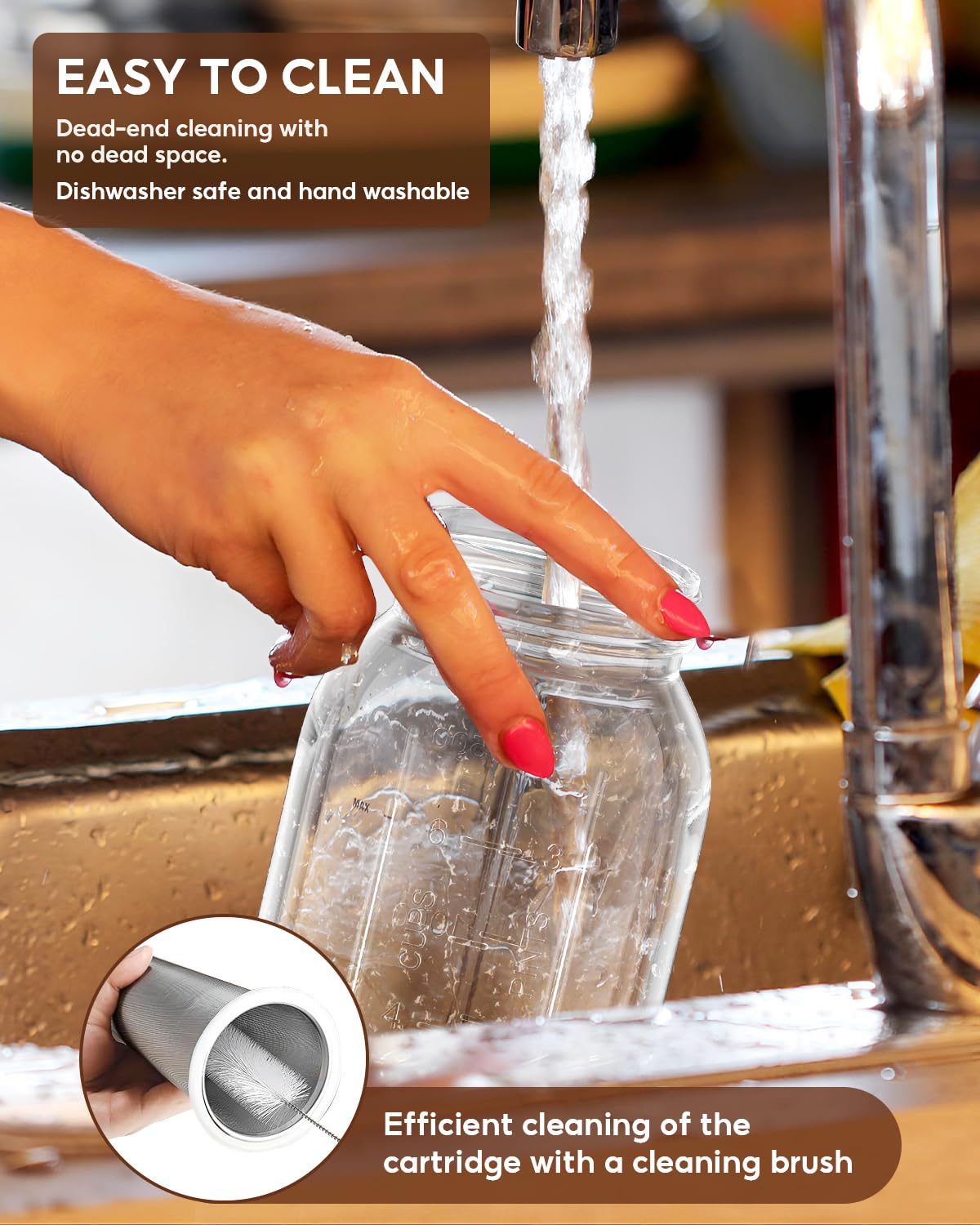 AHOMSEL heavy-duty soda-lime glass jar ideal for long-lasting cold brew.