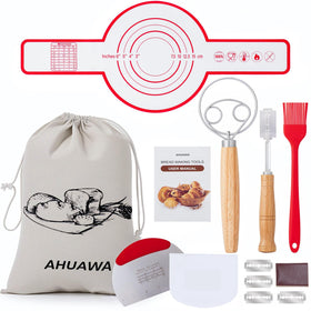 AHUAWA Danish dough whisk with four-ring design for faster dough mixing