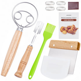 AHUAWA Danish dough whisk with four-ring design for fast mixing.