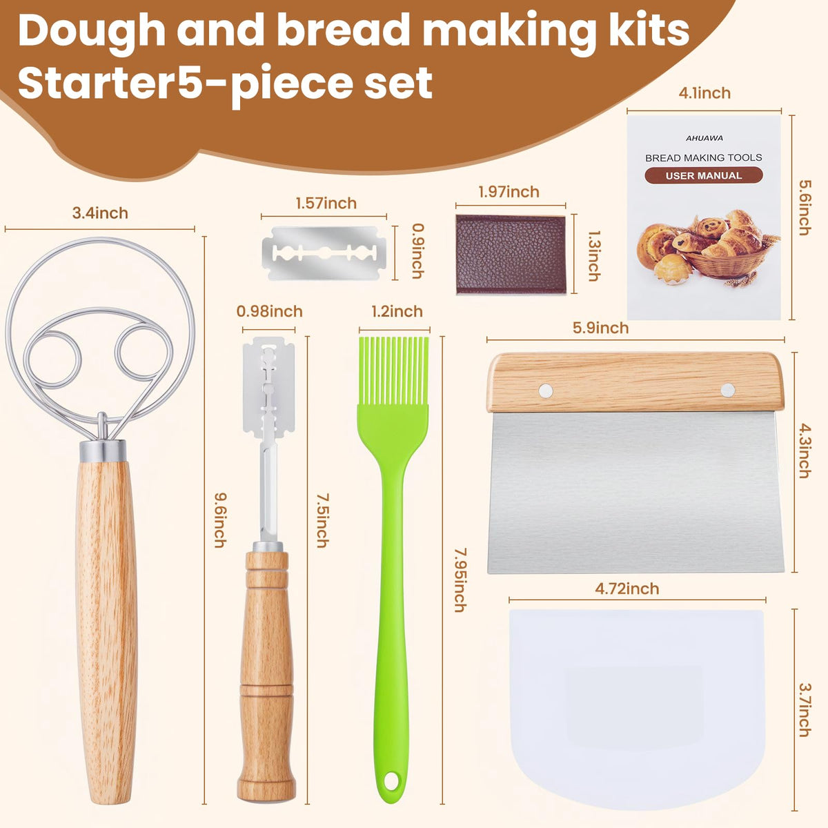 AHUAWA sourdough scoring tool enables artisan crust patterns.