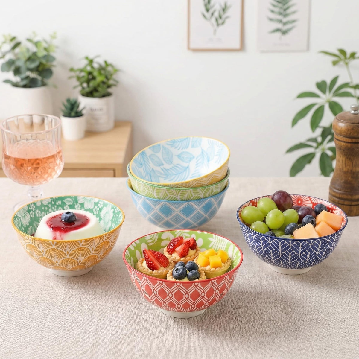 AHX Dessert Bowls Set6 10 oz capacity ideal for ice cream