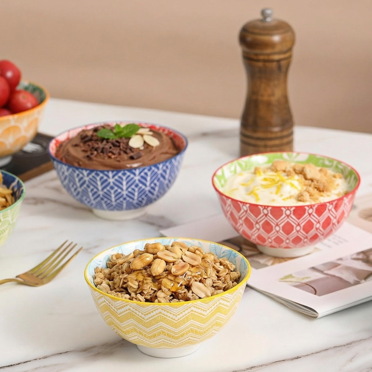 AHX Dessert Bowls Set6 compact storage in kitchen cabinets