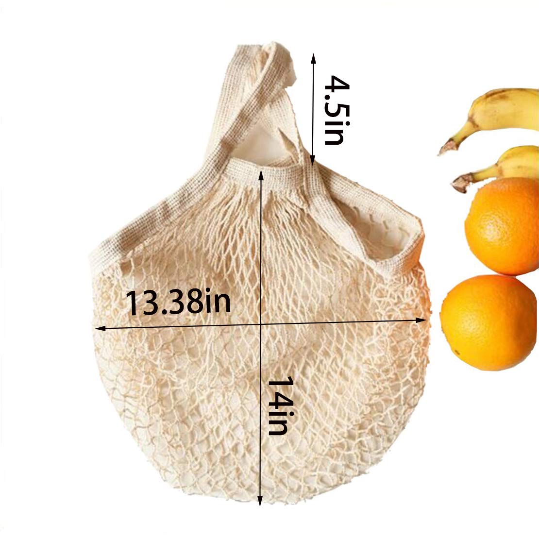 Ahyuan expandable beige mesh bag offering generous capacity when filled