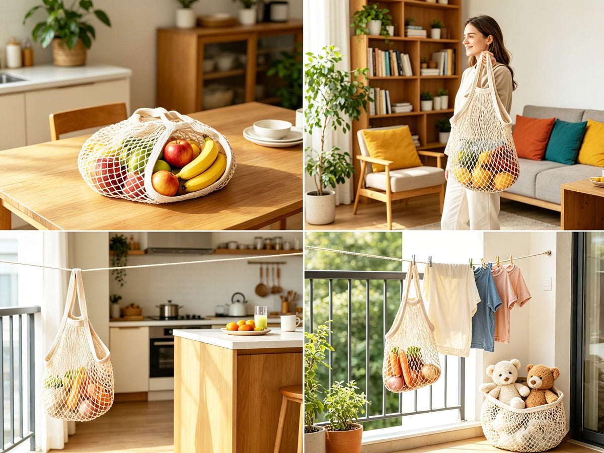 Ahyuan machine-washable cotton mesh bags simplify post-shop cleanup