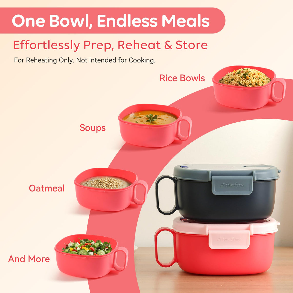 AI LOVE PEACE all-in-one compact design saves space on shelves and desks.