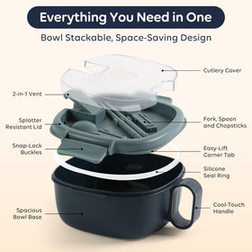 AI LOVE PEACE freezer safe bowl preserves leftovers for later meals