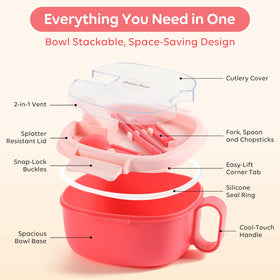 AI LOVE PEACE microwave-safe BPA-free bowl for reheating noodles and soups.