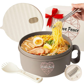 AI LOVE PEACE ramen bowl with 40oz capacity for quick, hearty meals.