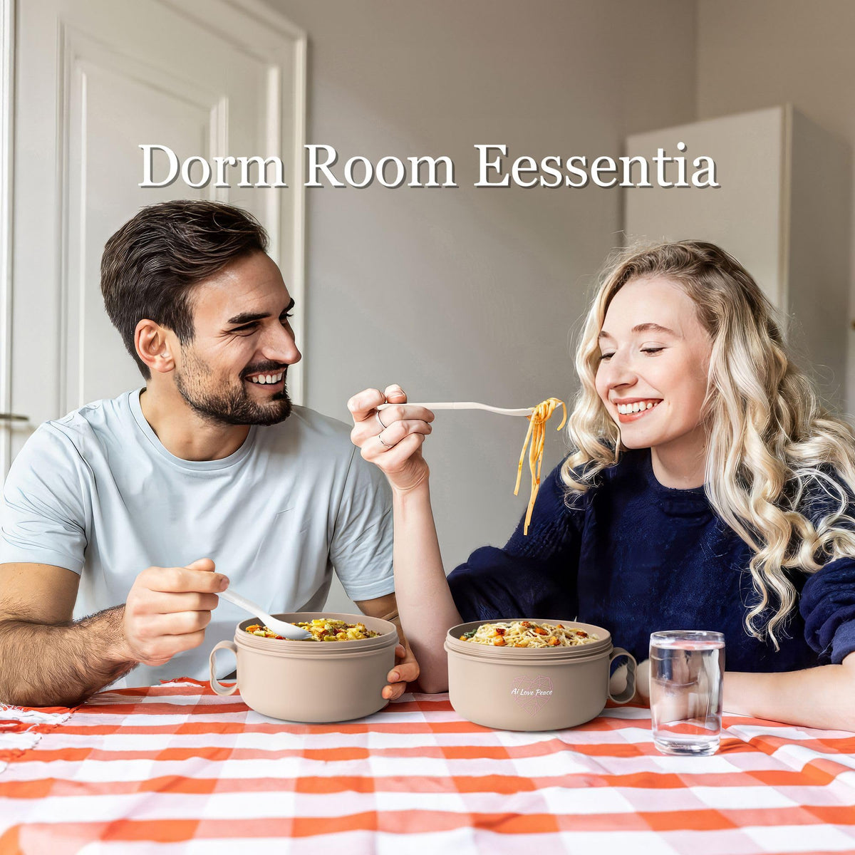 AI LOVE PEACE easy-clean ramen bowl suitable for busy nights.