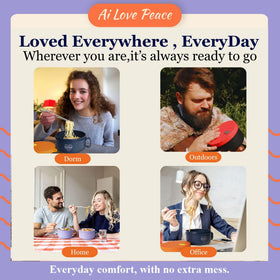 AI LOVE PEACE portable ramen bowl ideal for picnics and outdoors