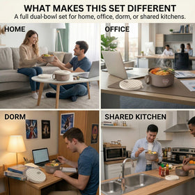 AI LOVE PEACE portable ramen bowl ideal for office or dorm meals.