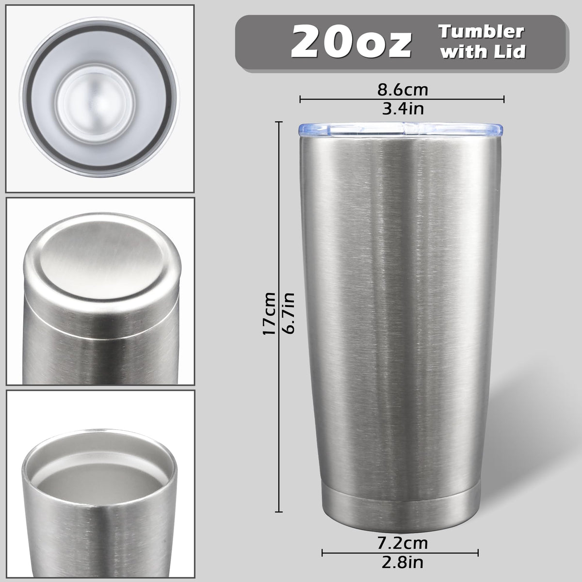 AIANJI 20oz powder-coated surface offers non-slip grip and vibrant color.