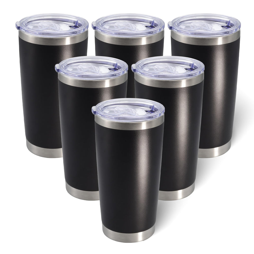 AIANJI 20oz tumbler with lid in black for on-the-go hydration.