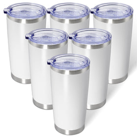 AIANJI 20oz white tumbler bulk pack for hot coffee or cold water on the go.