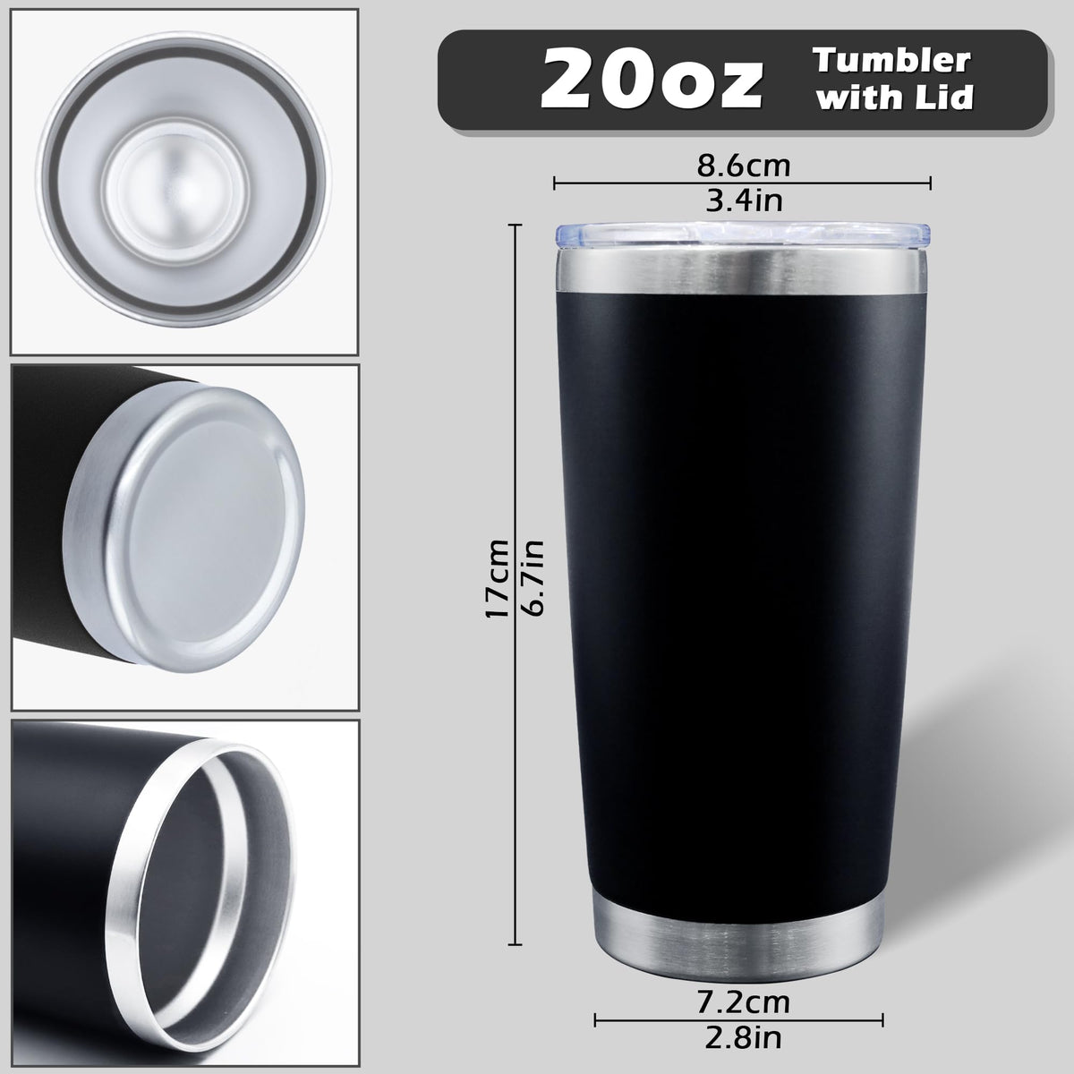 AIANJI multicolor powder-coated tumbler adds personality and durability.