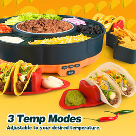 AIBAOLAO Taco Tuesday Kit four taco holders keep toppings within reach.