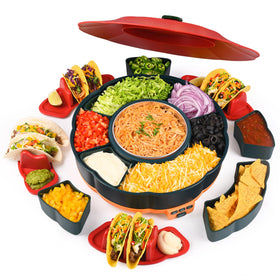 AIBAOLAO Taco Tuesday Kit rotating bar showcases effortless topping access for parties.