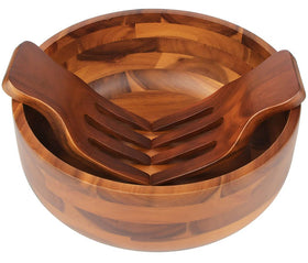 Wooden hands in action illustrating natural stirring and serving motion