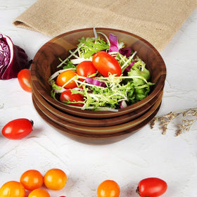 AIDEA Acacia bowls with food-grade oil finish stay smooth and splash-resistant during use.