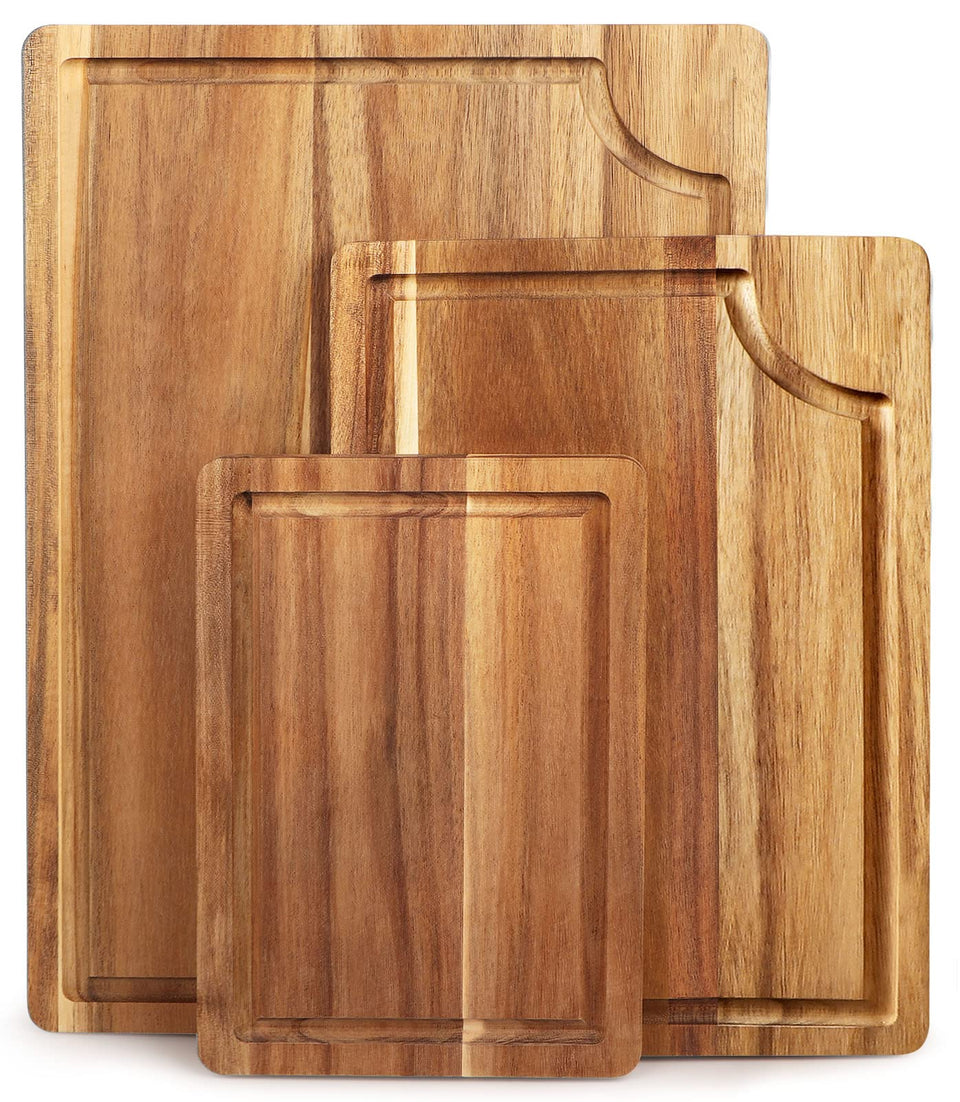 AIDEA Acacia cutting board set large 15x10 for major prep and knife-friendly slicing