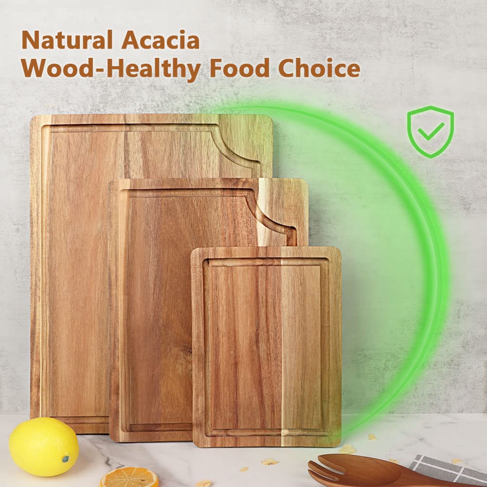 AIDEA Acacia board set on countertop boosts kitchen organization and style