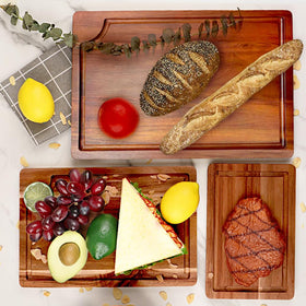 AIDEA kitchen setup with acacia boards on counter