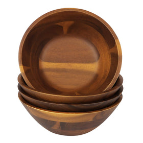 AIDEA Acacia serving bowls set for salad serving with four bowls, convenient for family meals.
