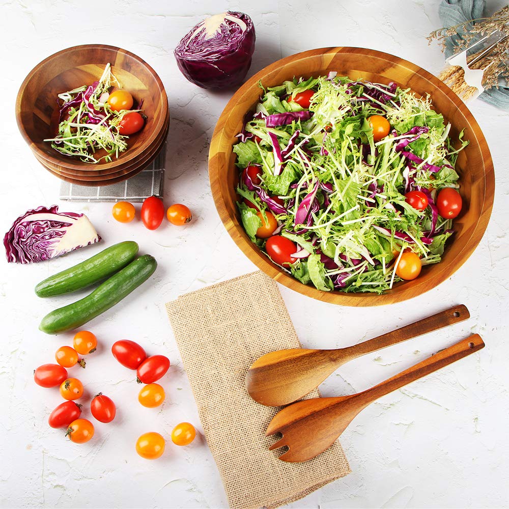 AIDEA serving utensils with the bowl designed for easy tossing and serving