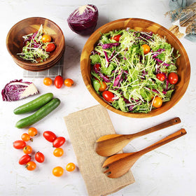 AIDEA serving utensils with the bowl designed for easy tossing and serving
