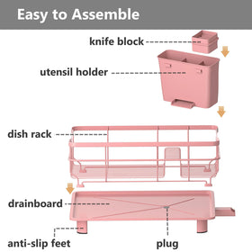 AIDERLY Iron Dish Drying Rack suits two to three person households for quick washing.