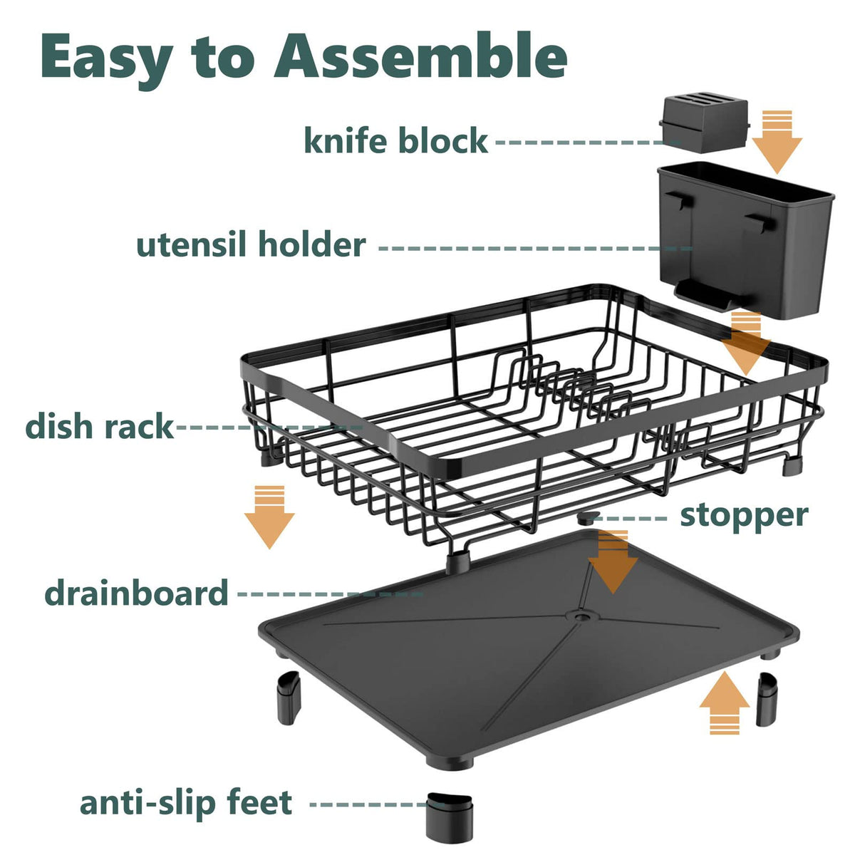 AIDERLY water collection tray catches drips for a tidy counter.