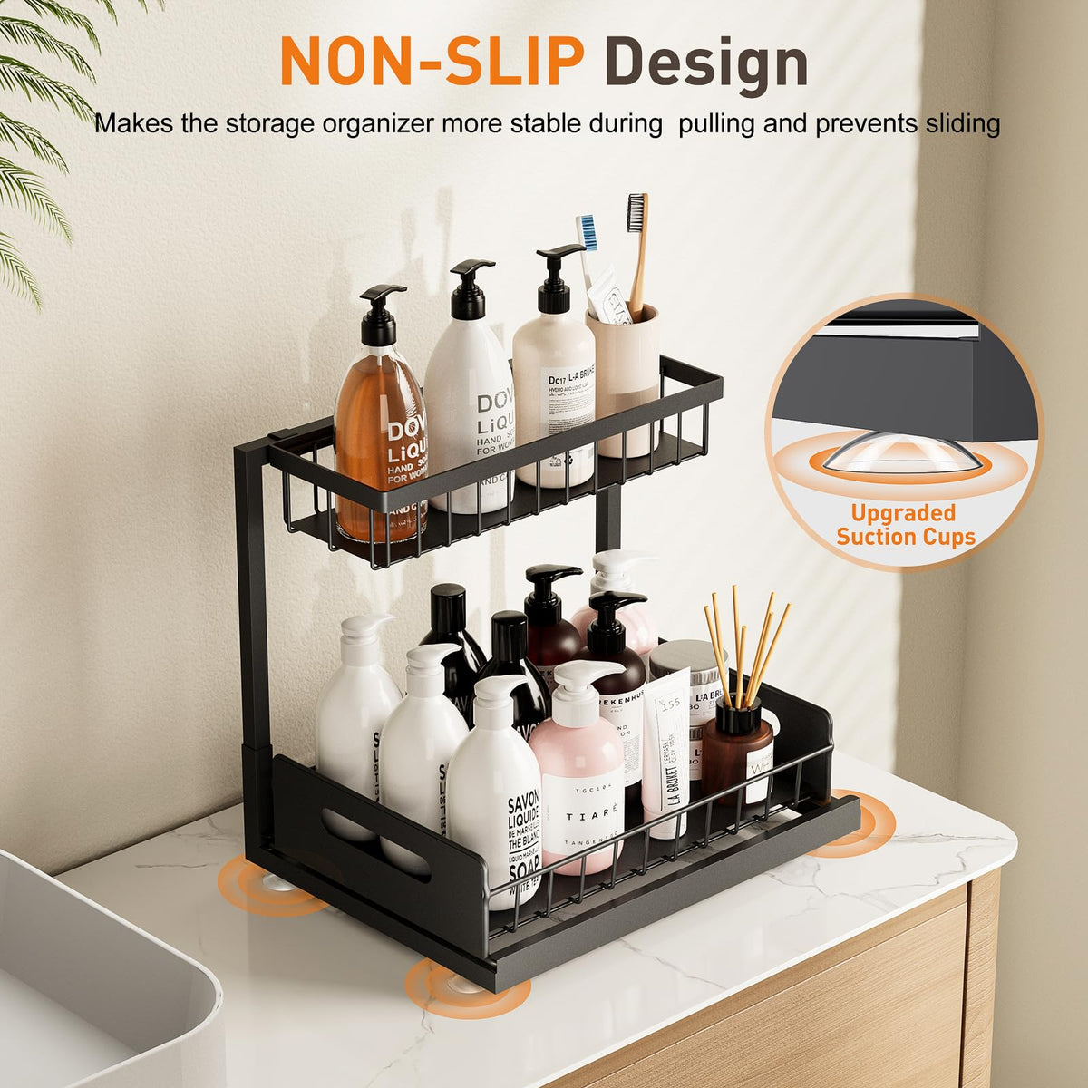 AIDIAM top basket keeps small containers organized.