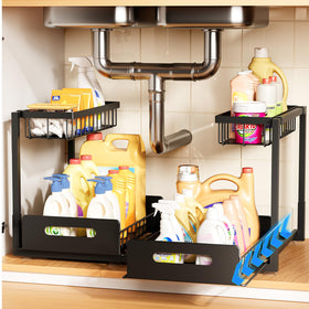 AIDIAM under-sink organizer with sliding drawer for neat storage.