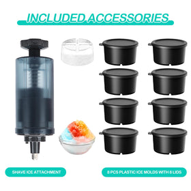 Aien eight-pack ice molds for batch shaved ice and party servings.