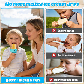 AIERSA popsicle holders with built-in straw enable kids to sip melted treats.