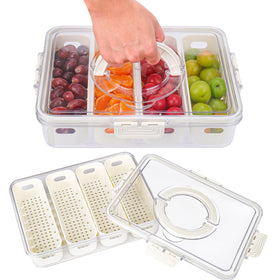 AIERSA Snackle Box with lid shows contents clearly and keeps snacks secure for travel