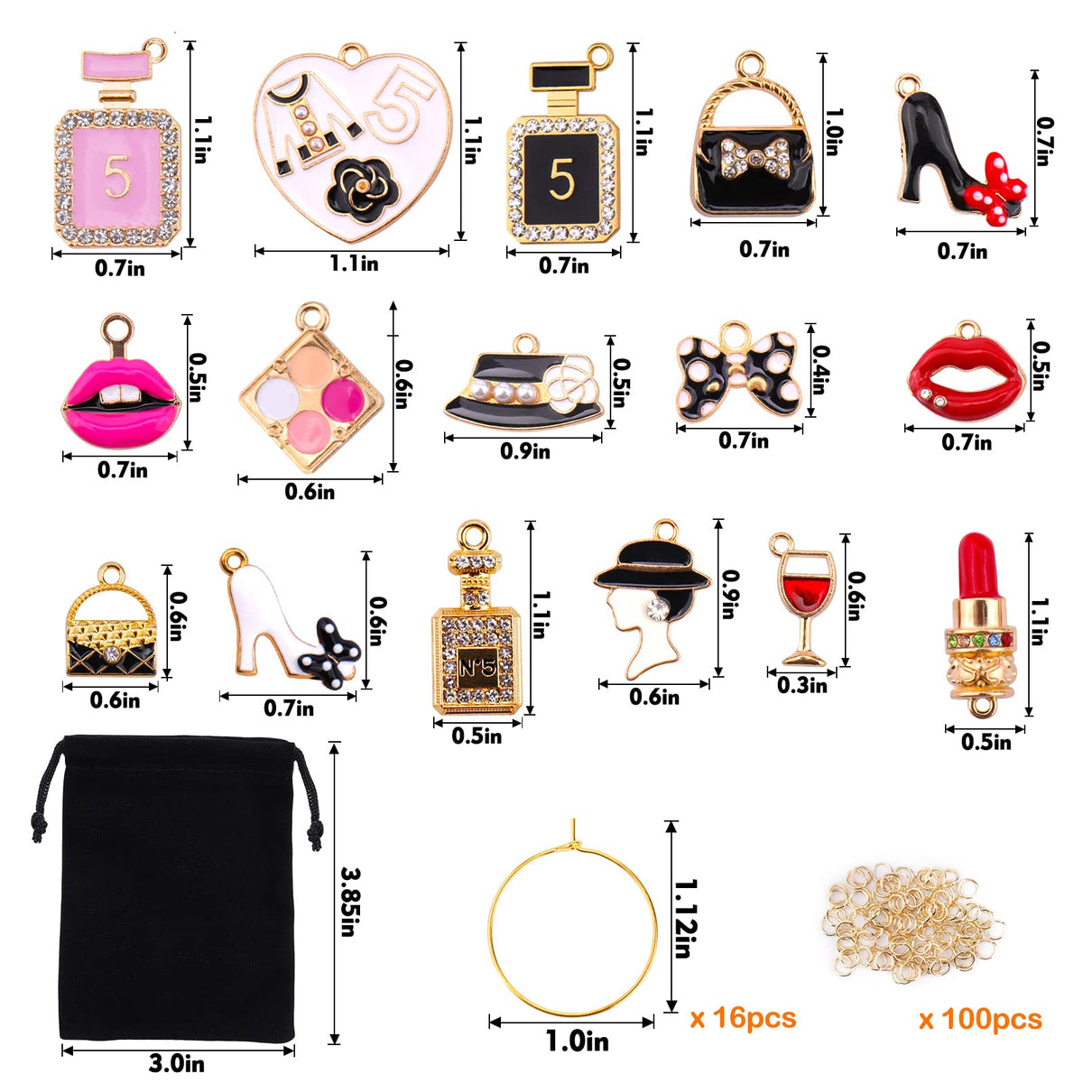 AIERSA wine glass charms high heels with butterfly accents for flair