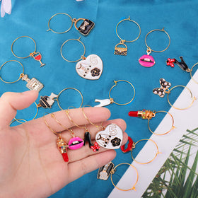 AIERSA wine glass charms perfume designs help identify glasses