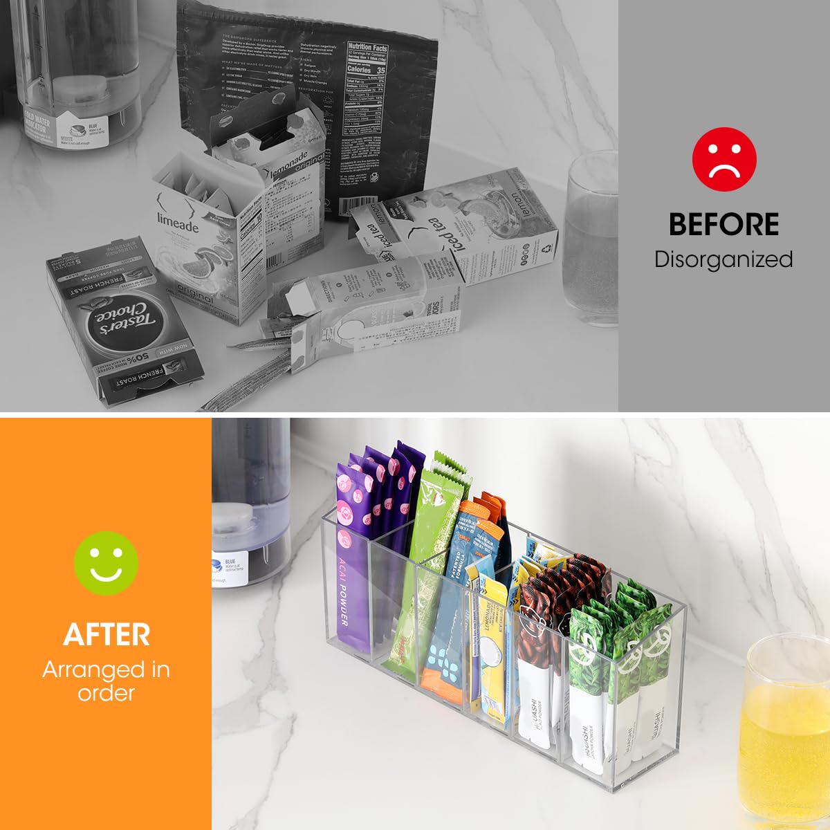 AIEVE BPA-free acrylic construction offers durable, clear storage