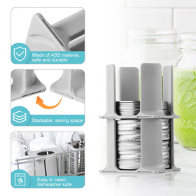 AIEVE canning lid storage rack holds up to 40 lids for neat pantry efficiency.