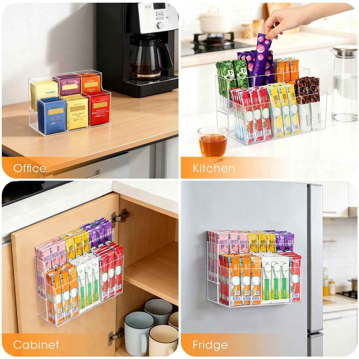 AIEVE clear acrylic design highlights flavors and ingredients at a glance.