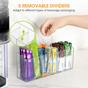 AIEVE clear acrylic pantry organizer offers visibility for quick flavor selection.