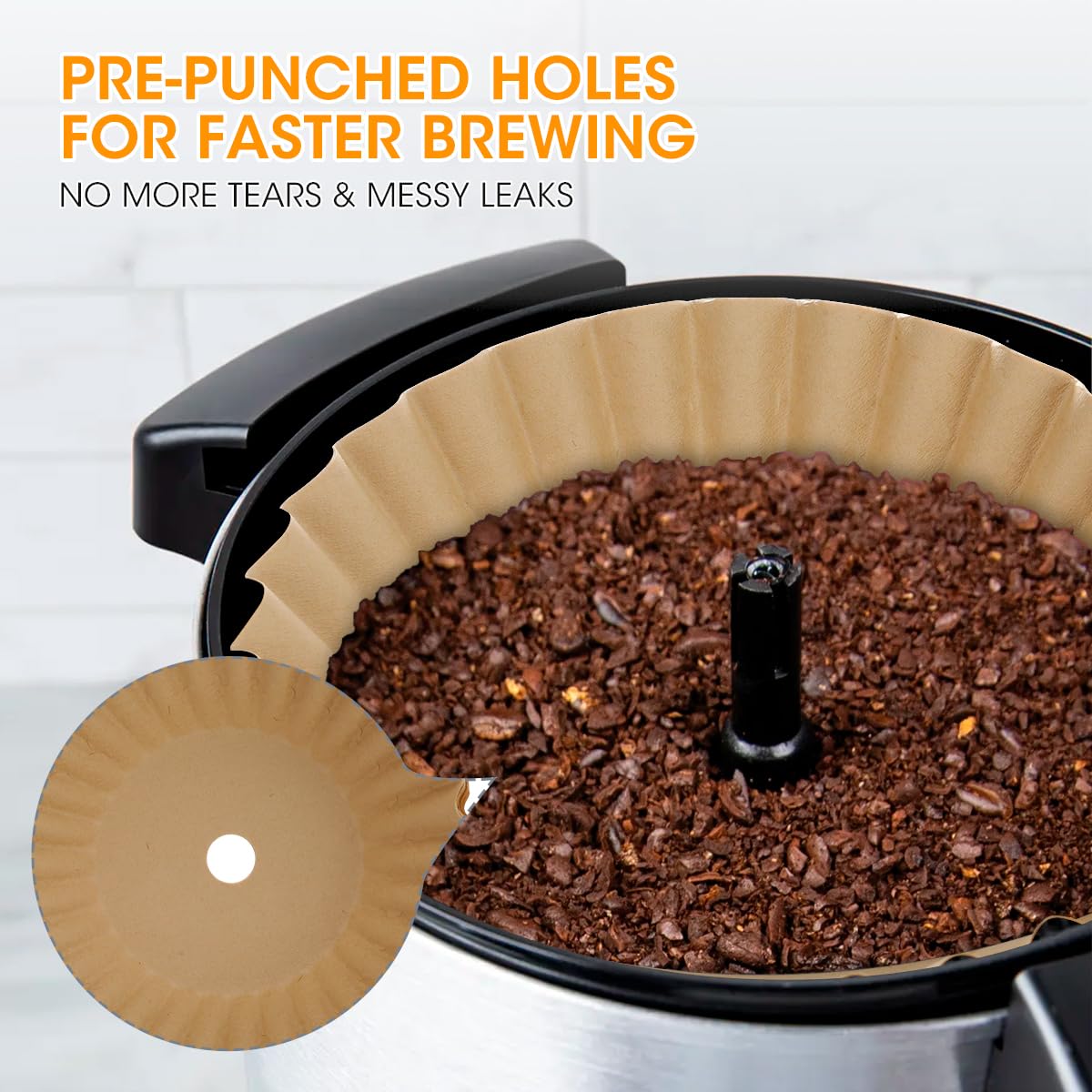 AIEVE coffee filter designed to fit Hamilton Beach 45 Cup urn securely.