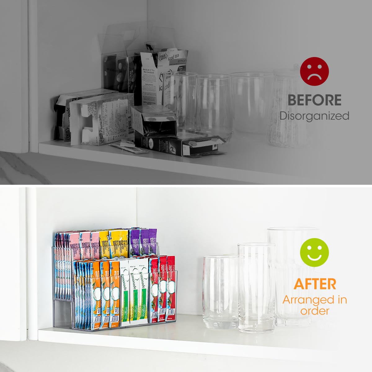 AIEVE crystal-clear acrylic material for a modern, clutter-free pantry
