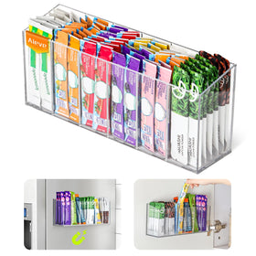 AIEVE drink packet organizer on fridge door provides easy access to packets
